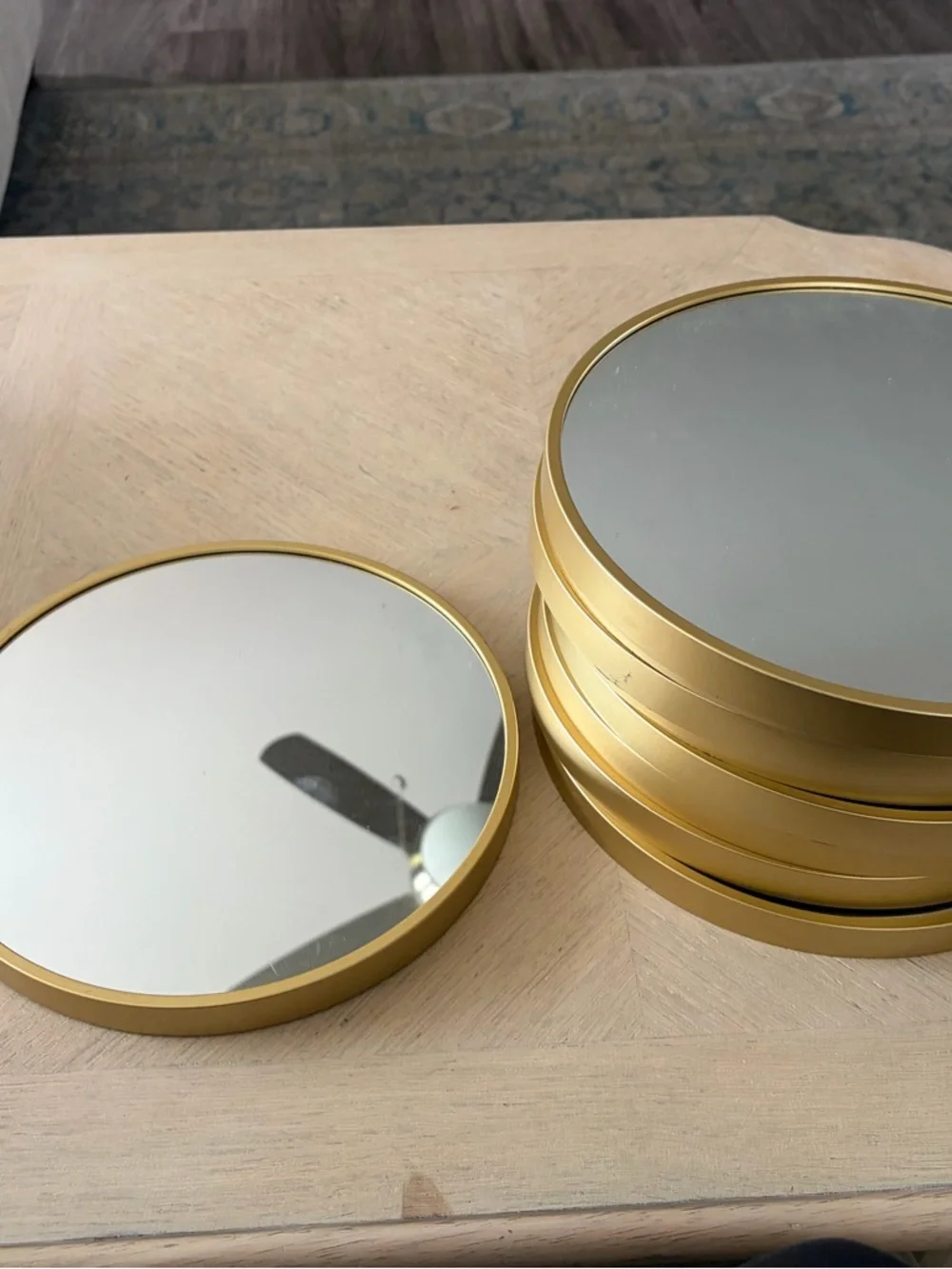 Round Gold Mirrors - Set of 9